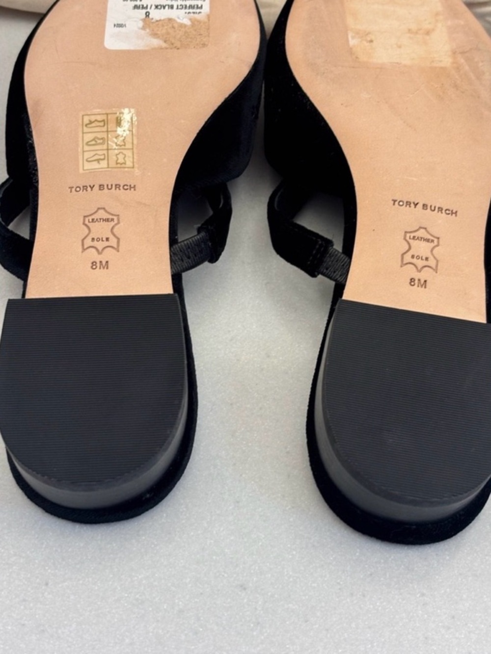 Tory Burch Black Velvet Pointed-Toe Beaded Mules - Picture 8 of 10